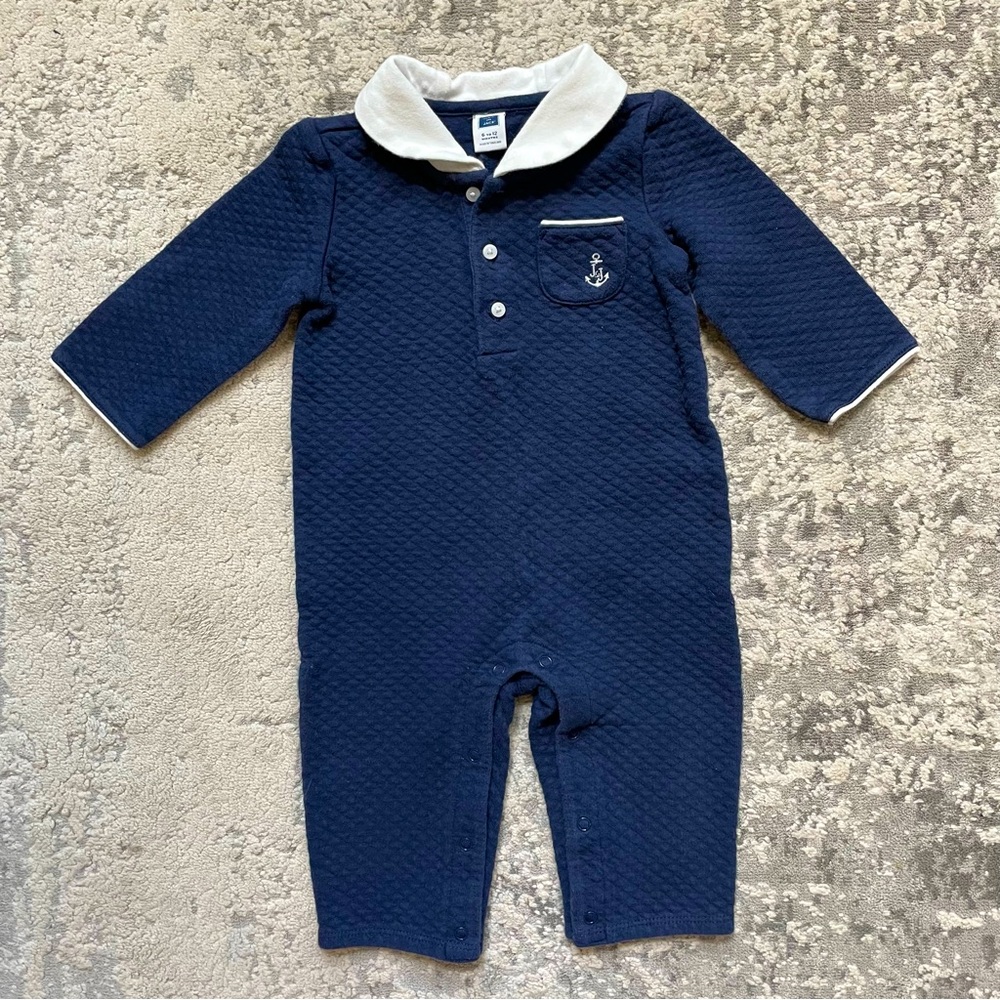 Janie & Jack 6-12M Thermal Cotton 1-Piece Polo GUC